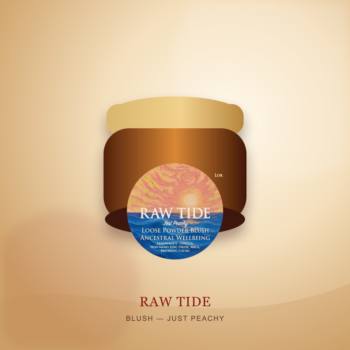 Raw Tide Loose Powder Mineral Blush in Just Peachy shade